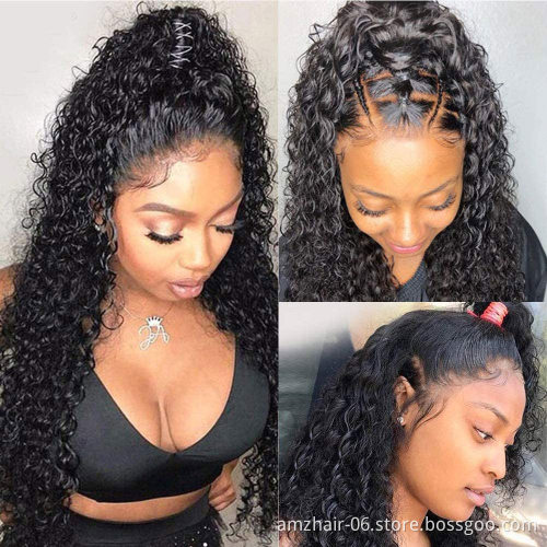 Cheap Wholesale Deep Wave Hd Full Lace Front Wig Raw Brazilian Virgin Human Hair Wigs For Black Women Lace Frontal Closure Wig